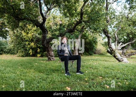 John Levén, bass player in the Swedish rock band Europe, photographed in Stockholm, Sweden, on October 18, 2023.Photo: Mikaela Landeström / TT / Code Stock Photo