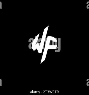 WF monogram esport logo design with cool shape concept in vector Stock Vector