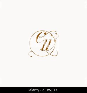 CW uniquely wedding logo symbol of your marriage and you can use it on your wedding stationary Stock Vector