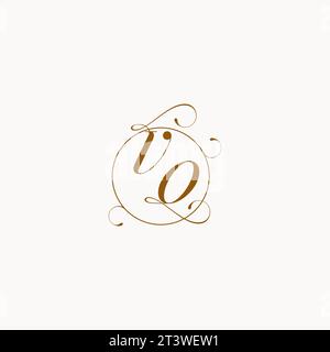 VO uniquely wedding logo symbol of your marriage and you can use it on your wedding stationary Stock Vector