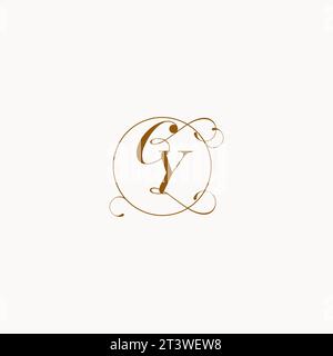CY uniquely wedding logo symbol of your marriage and you can use it on your wedding stationary Stock Vector