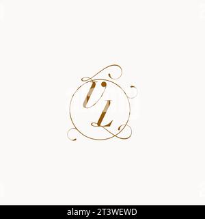 VL uniquely wedding logo symbol of your marriage and you can use it on your wedding stationary Stock Vector