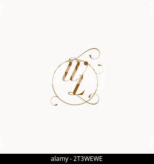 WL uniquely wedding logo symbol of your marriage and you can use it on your wedding stationary Stock Vector
