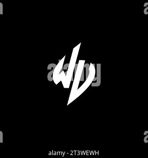 WU monogram esport logo design with cool shape concept in vector Stock Vector