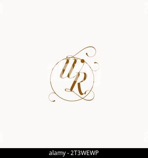 WR uniquely wedding logo symbol of your marriage and you can use it on your wedding stationary Stock Vector