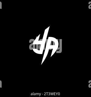 YA monogram esport logo design with cool shape concept in vector Stock Vector