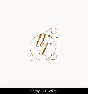 WT uniquely wedding logo symbol of your marriage and you can use it on your wedding stationary Stock Vector