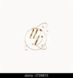 WV uniquely wedding logo symbol of your marriage and you can use it on your wedding stationary Stock Vector