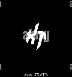XT monogram esport logo design with cool shape concept in vector Stock Vector