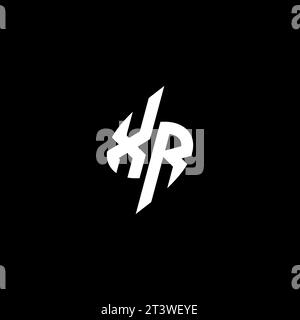 XR monogram esport logo design with cool shape concept in vector Stock Vector