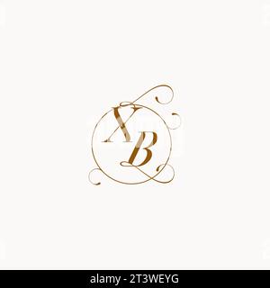 XB uniquely wedding logo symbol of your marriage and you can use it on your wedding stationary Stock Vector