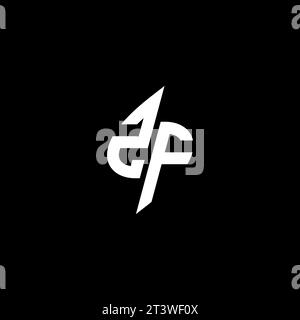 ZF monogram esport logo design with cool shape concept in vector Stock Vector