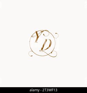 YD uniquely wedding logo symbol of your marriage and you can use it on your wedding stationary Stock Vector