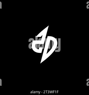 ZD monogram esport logo design with cool shape concept in vector Stock Vector
