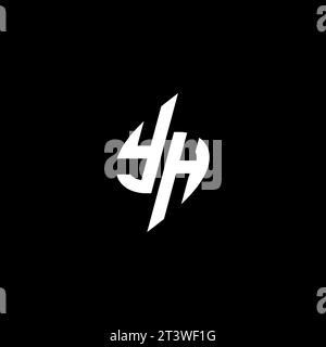 YH monogram esport logo design with cool shape concept in vector Stock Vector