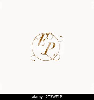 EP uniquely wedding logo symbol of your marriage and you can use it on your wedding stationary Stock Vector