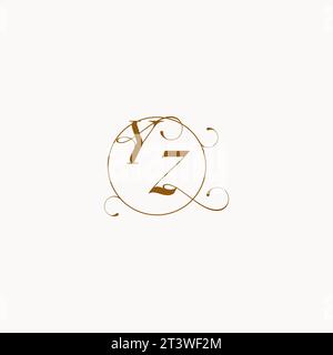 YZ uniquely wedding logo symbol of your marriage and you can use it on your wedding stationary Stock Vector