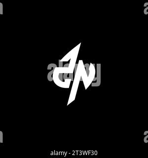 ZN monogram esport logo design with cool shape concept in vector Stock Vector