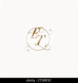 ET uniquely wedding logo symbol of your marriage and you can use it on your wedding stationary Stock Vector