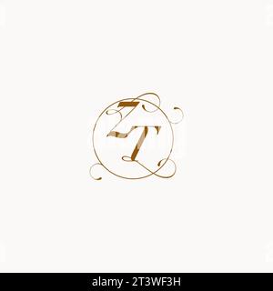 ZT uniquely wedding logo symbol of your marriage and you can use it on your wedding stationary Stock Vector