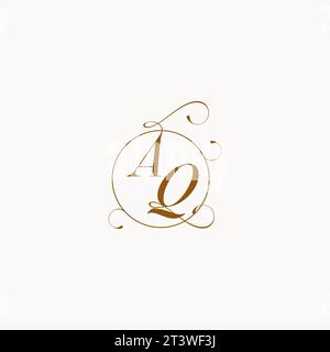 AQ uniquely wedding logo symbol of your marriage and you can use it on your wedding stationary Stock Vector