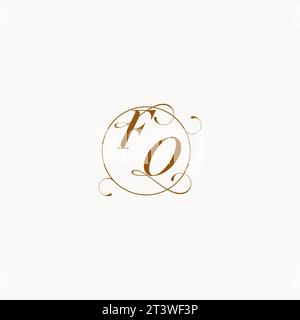 FO uniquely wedding logo symbol of your marriage and you can use it on your wedding stationary Stock Vector