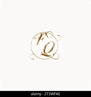 FQ uniquely wedding logo symbol of your marriage and you can use it on your wedding stationary Stock Vector
