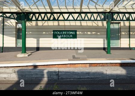 Folkestone, Kent ,uk August 17,   2023  Folkestone Harbour railway station Stock Photo