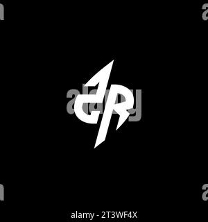 ZR monogram esport logo design with cool shape concept in vector Stock Vector