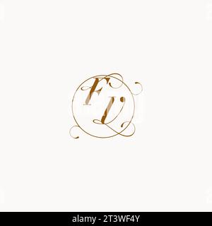 FV uniquely wedding logo symbol of your marriage and you can use it on your wedding stationary Stock Vector