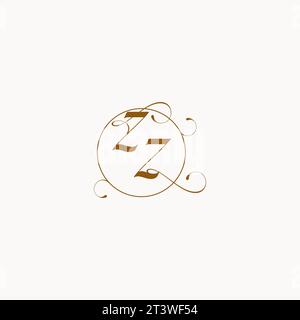 ZZ uniquely wedding logo symbol of your marriage and you can use it on your wedding stationary Stock Vector