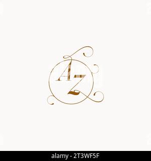 AZ uniquely wedding logo symbol of your marriage and you can use it on your wedding stationary Stock Vector