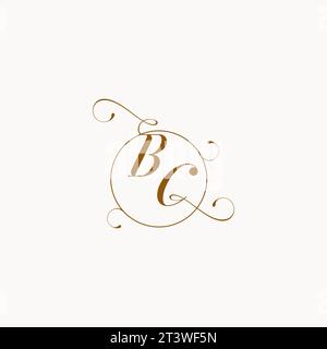 BC uniquely wedding logo symbol of your marriage and you can use it on your wedding stationary Stock Vector