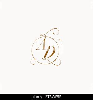 AD uniquely wedding logo symbol of your marriage and you can use it on your wedding stationary Stock Vector