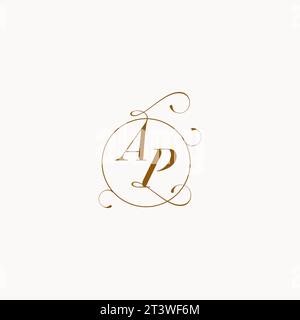 AP uniquely wedding logo symbol of your marriage and you can use it on your wedding stationary Stock Vector