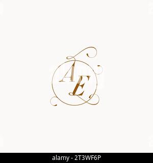 AE uniquely wedding logo symbol of your marriage and you can use it on your wedding stationary Stock Vector