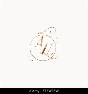AU uniquely wedding logo symbol of your marriage and you can use it on your wedding stationary Stock Vector
