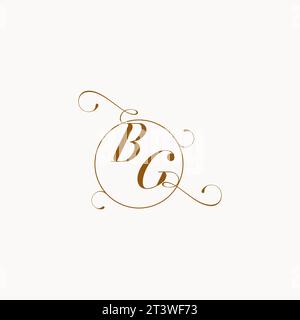 BG uniquely wedding logo symbol of your marriage and you can use it on your wedding stationary Stock Vector