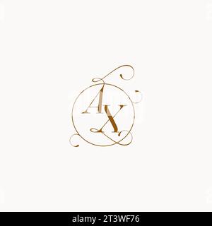 AX uniquely wedding logo symbol of your marriage and you can use it on your wedding stationary Stock Vector