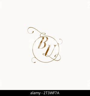 BU uniquely wedding logo symbol of your marriage and you can use it on your wedding stationary Stock Vector