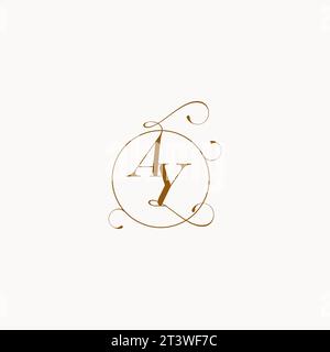 AY uniquely wedding logo symbol of your marriage and you can use it on your wedding stationary Stock Vector