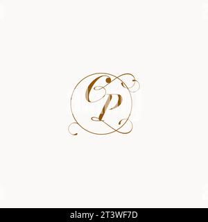 CP uniquely wedding logo symbol of your marriage and you can use it on your wedding stationary Stock Vector