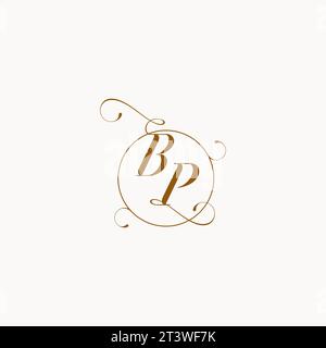 BP uniquely wedding logo symbol of your marriage and you can use it on your wedding stationary Stock Vector