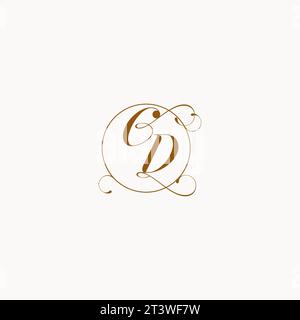 CD uniquely wedding logo symbol of your marriage and you can use it on your wedding stationary Stock Vector