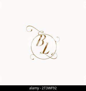 BL uniquely wedding logo symbol of your marriage and you can use it on your wedding stationary Stock Vector
