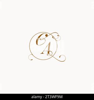 CA uniquely wedding logo symbol of your marriage and you can use it on your wedding stationary Stock Vector