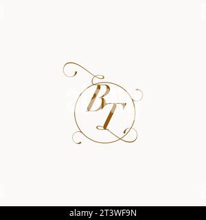BT uniquely wedding logo symbol of your marriage and you can use it on your wedding stationary Stock Vector