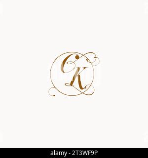 CK uniquely wedding logo symbol of your marriage and you can use it on your wedding stationary Stock Vector
