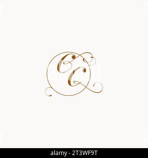 CC uniquely wedding logo symbol of your marriage and you can use it on your wedding stationary Stock Vector