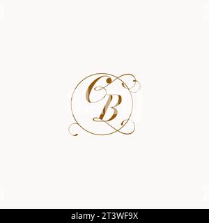 CB uniquely wedding logo symbol of your marriage and you can use it on your wedding stationary Stock Vector